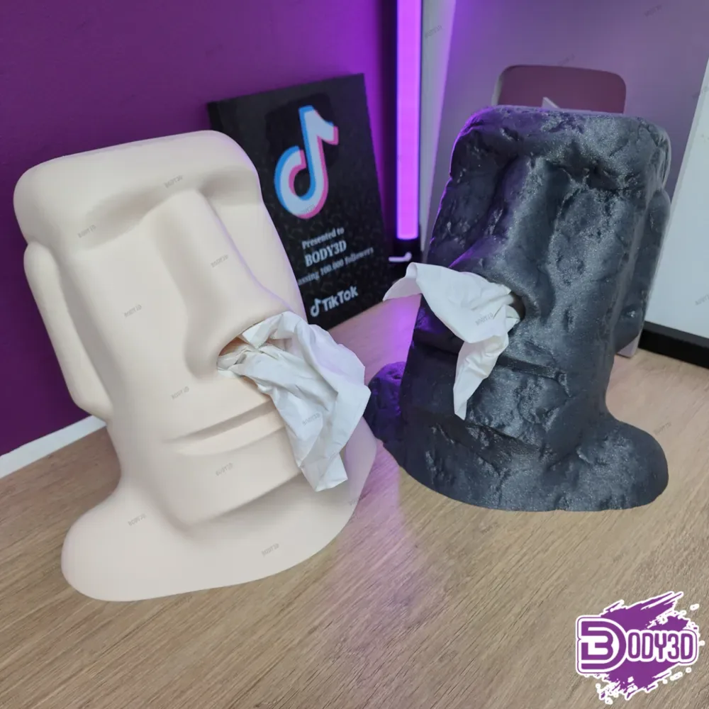 Caja de pañuelos Moai y soporte para auriculares - Sin soporte, vista 2