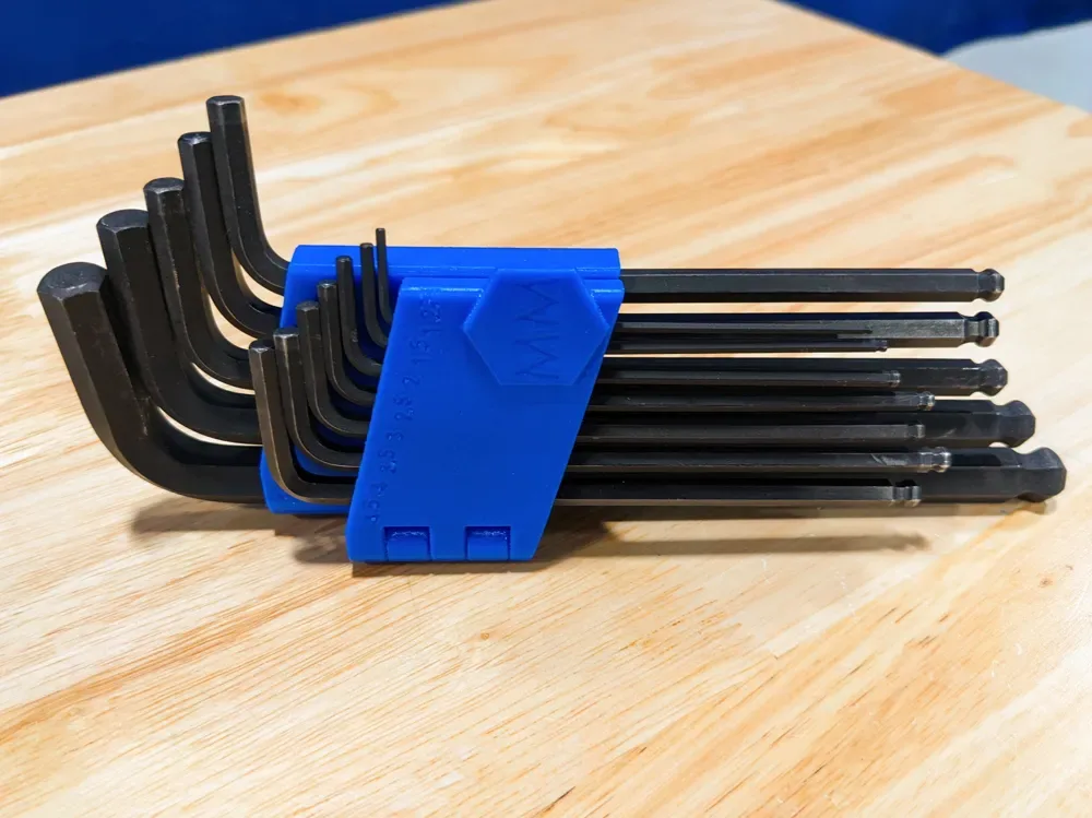 Porta llaves Allen métricas para impresión 3D, vista 1