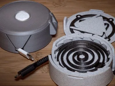 Organizador de cables retráctil - Con tope para impresión 3D, vista 3