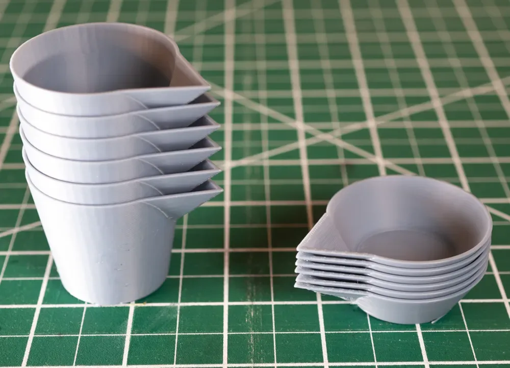 Vaso para mezcla de pintura apilable para impresión 3D, vista 1