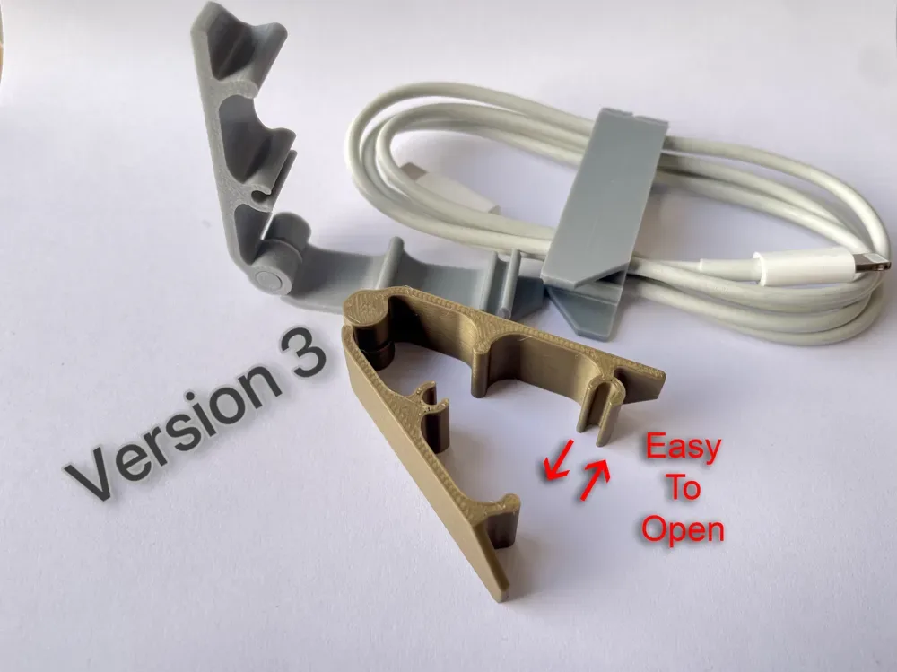 Organizador de cables · clip para cables para impresión 3D, vista 1