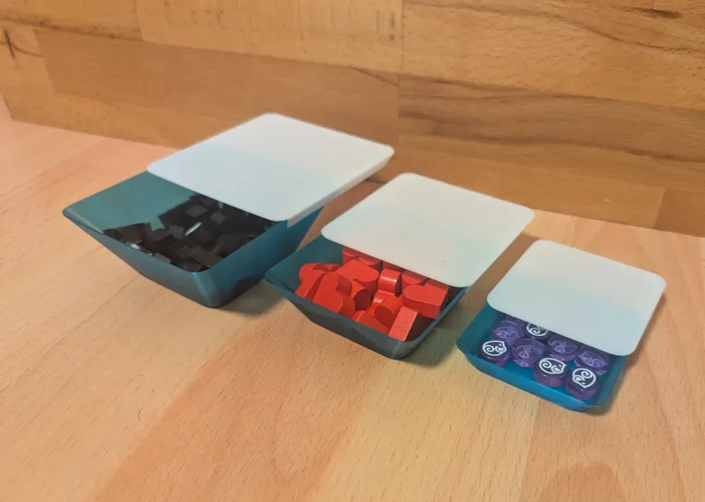Bandejas de fichas minimalistas para juegos de mesa para impresión 3D, vista 1