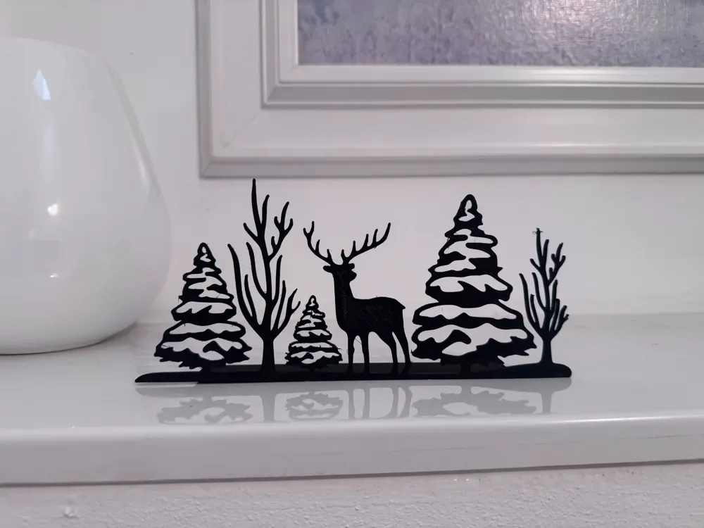 Escena de Invierno – Decoración Silueta 3D, vista 1