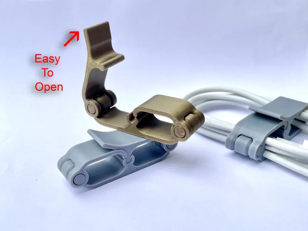 Organizador de cables · Clip para cables para impresión 3D, vista 1