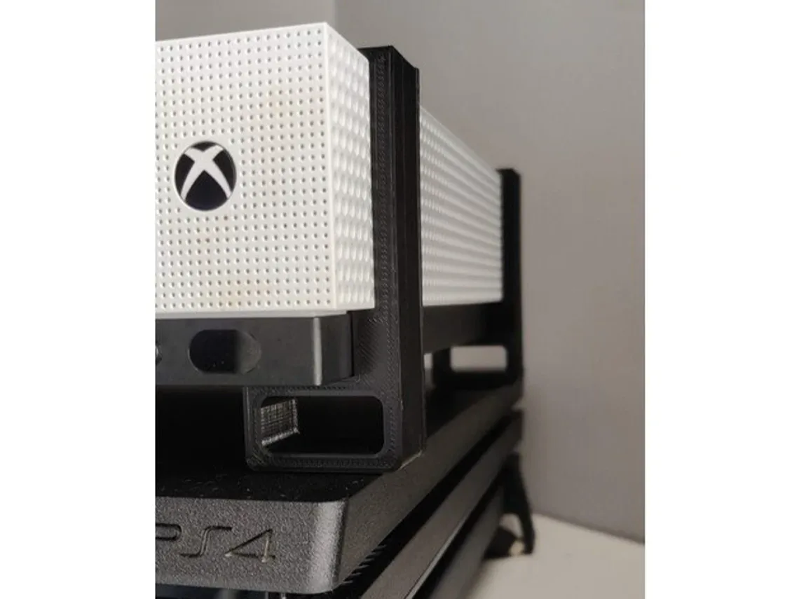 Soporte horizontal para XBox One S para impresión 3D, vista 1