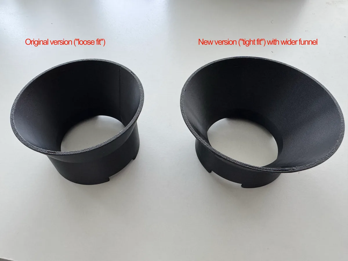 Embudo de café en polvo para portafiltro Delonghi V2 para impresión 3D, vista 3