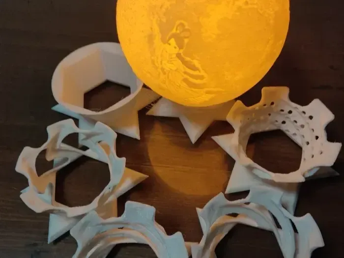 Base de lámpara de esfera de estrella de pentagrama y hexagrama, vista 1