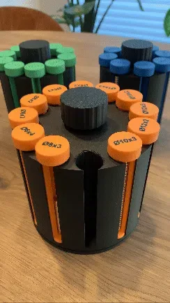 Organizador magnético (con tubos magnéticos) para impresión 3D, vista 2