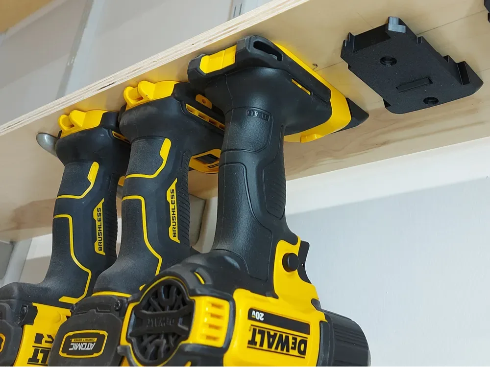 Soporte para herramientas Dewalt de 20 V, con clip para impresión 3D, vista 1