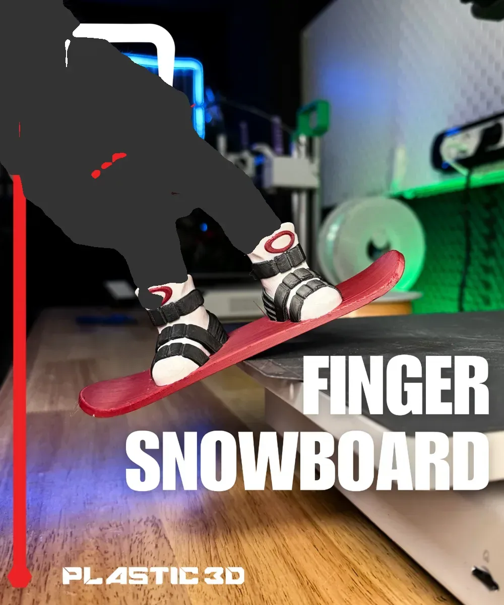 Snowboard con dedos, vista 1