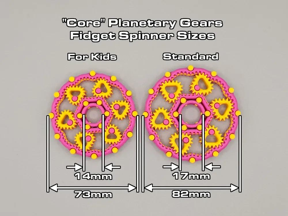 "Core" para niños, Spinner de engranajes planetarios geométricos, vista 2