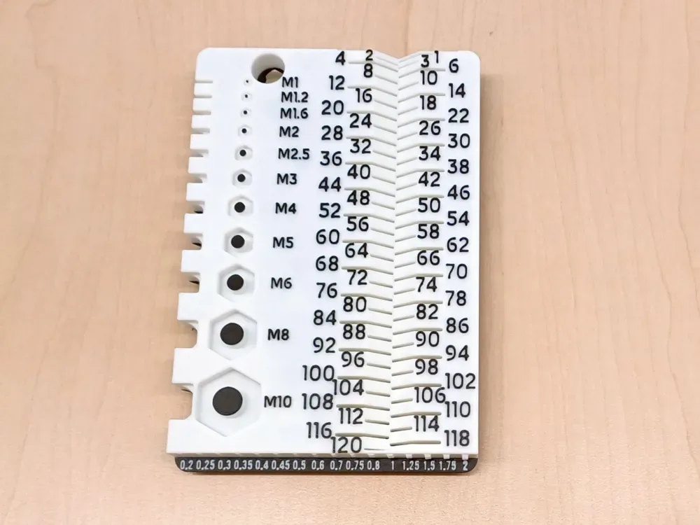Herramienta de medición de rosca de paso de tuerca de tornillo M1-M10 para impresión 3D, vista 1