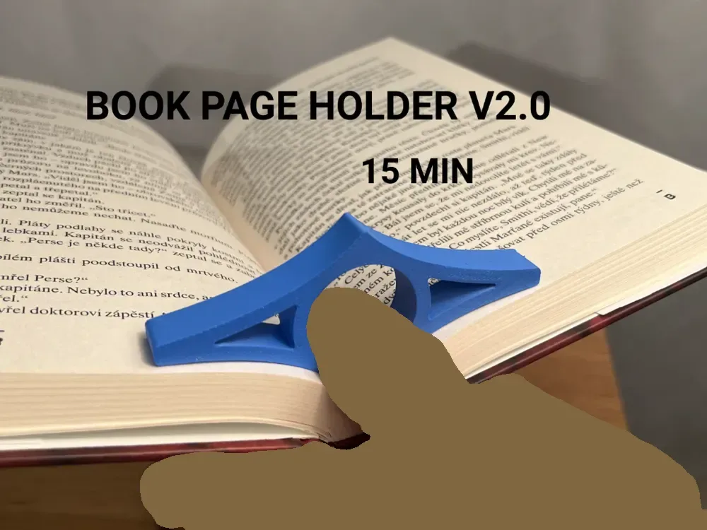 Portapáginas de libro para impresión 3D, vista 1