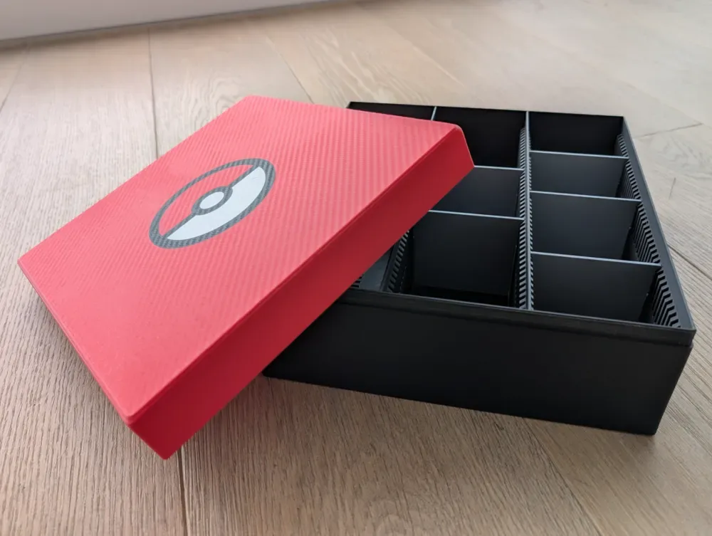 Caja de almacenamiento grande para tarjetas coleccionables Pokémon para impresión 3D, vista 1