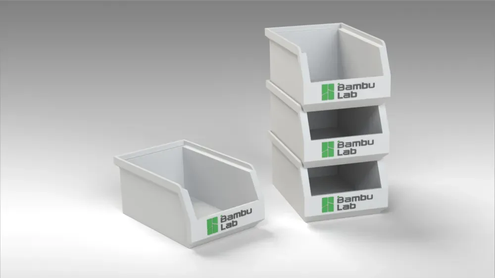 Caja de basura apilable para impresión 3D, vista 1