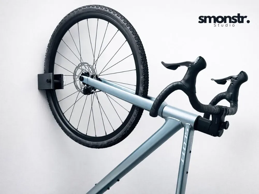 Soporte de pared minimalista para bicicletas para impresión 3D, vista 1