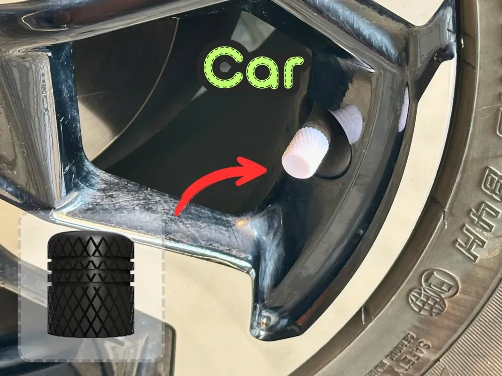 Tapa de válvula universal para automóviles, motocicletas y bicicletas para impresión 3D, vista 1