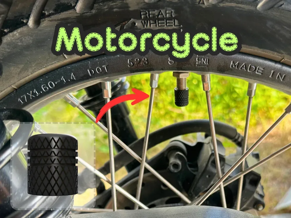 Tapa de válvula universal para automóviles, motocicletas y bicicletas para impresión 3D, vista 2