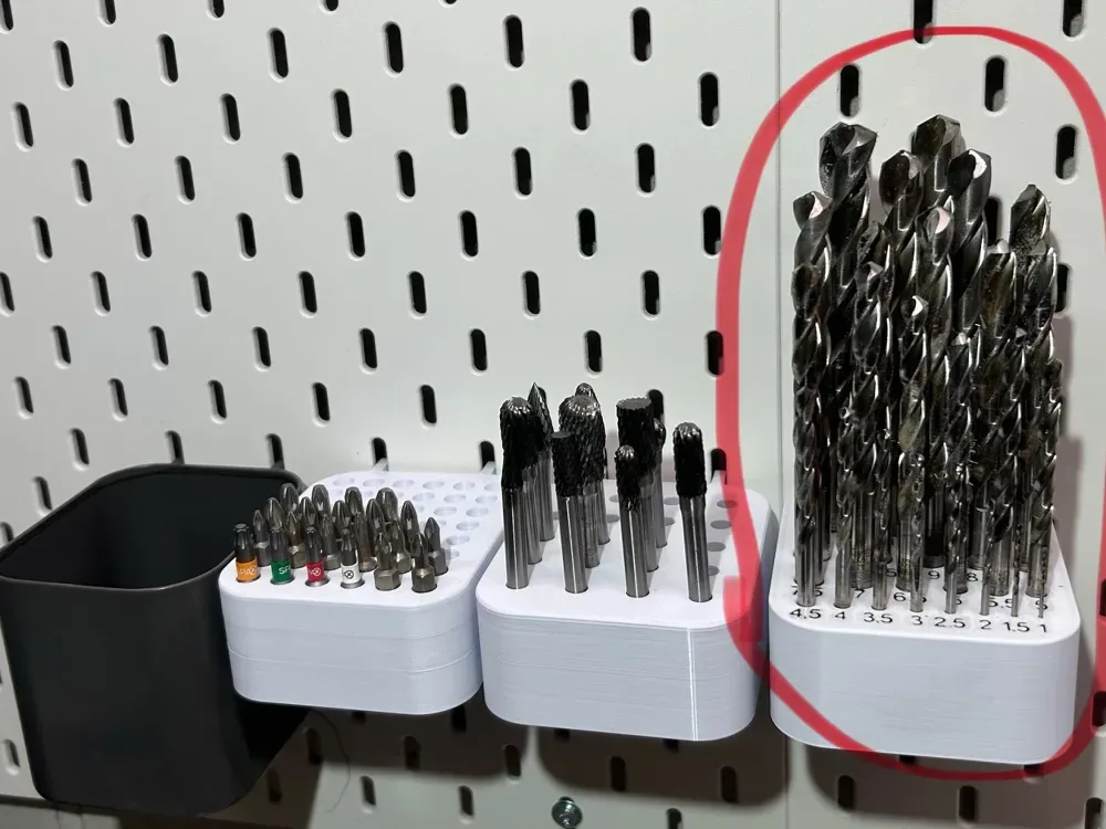 Brocas Skadis de 1 a 13 mm del mismo tamaño que el contenedor Skadis, vista 1