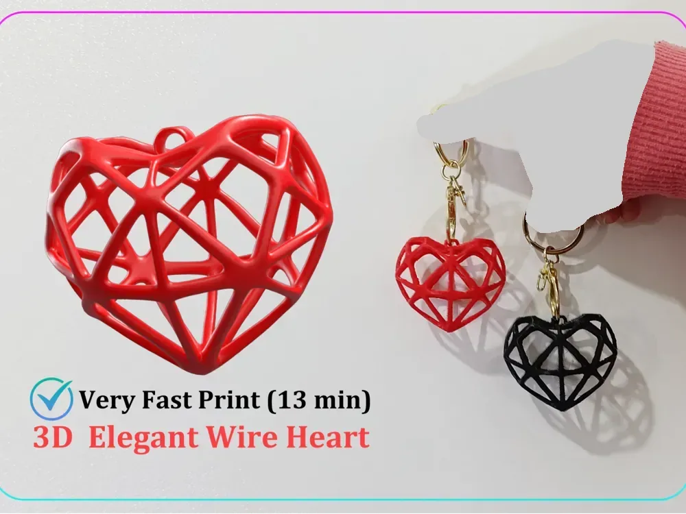 Elegante corazón de alambre para el día de San Valentín -Sin soporte, vista 1